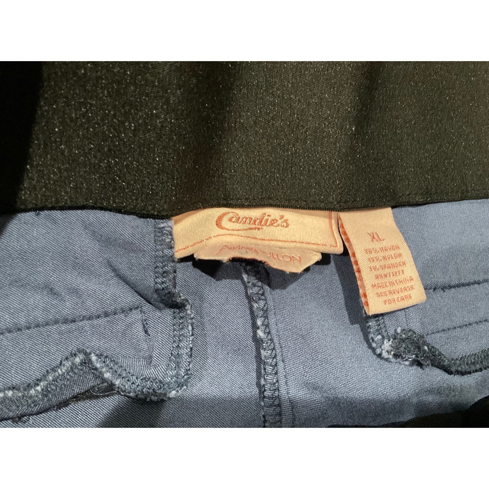 Candies Audrey Pull On Ankle Pants Bundle XL Black Navy Blue Zipper Pockets 2pk - Picture 7 of 7